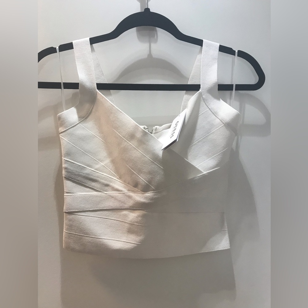 Guess bandage crop top white new with tag